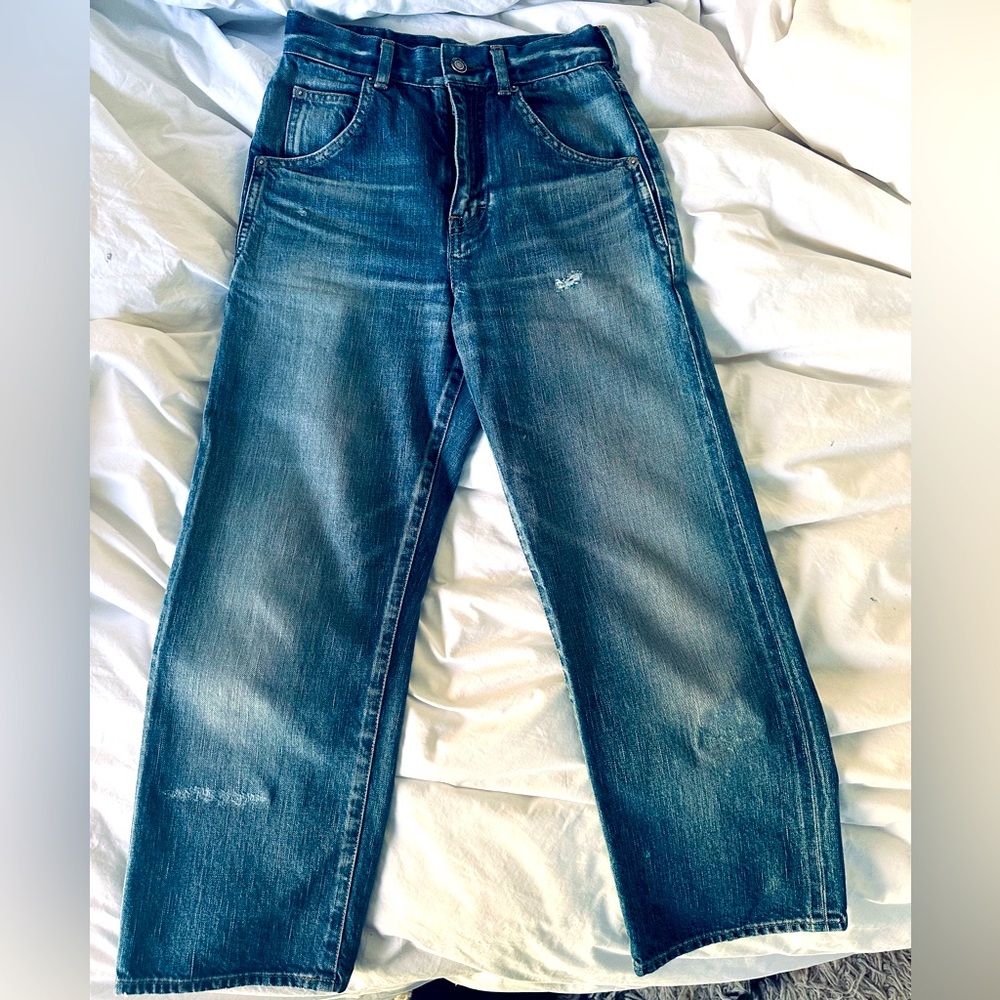 Saint Laurent high waisted cropped 70’s style jeans size 26